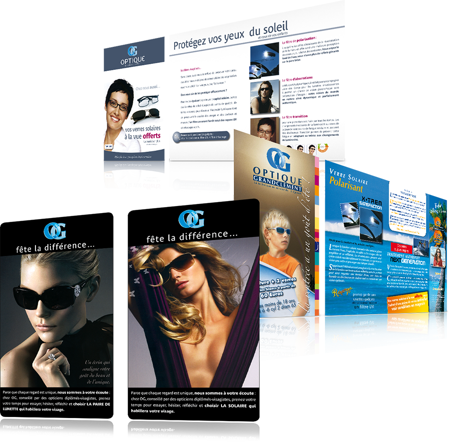 Campagne publicitaire de flyer pour un opticien implanté à Villeurbanne.